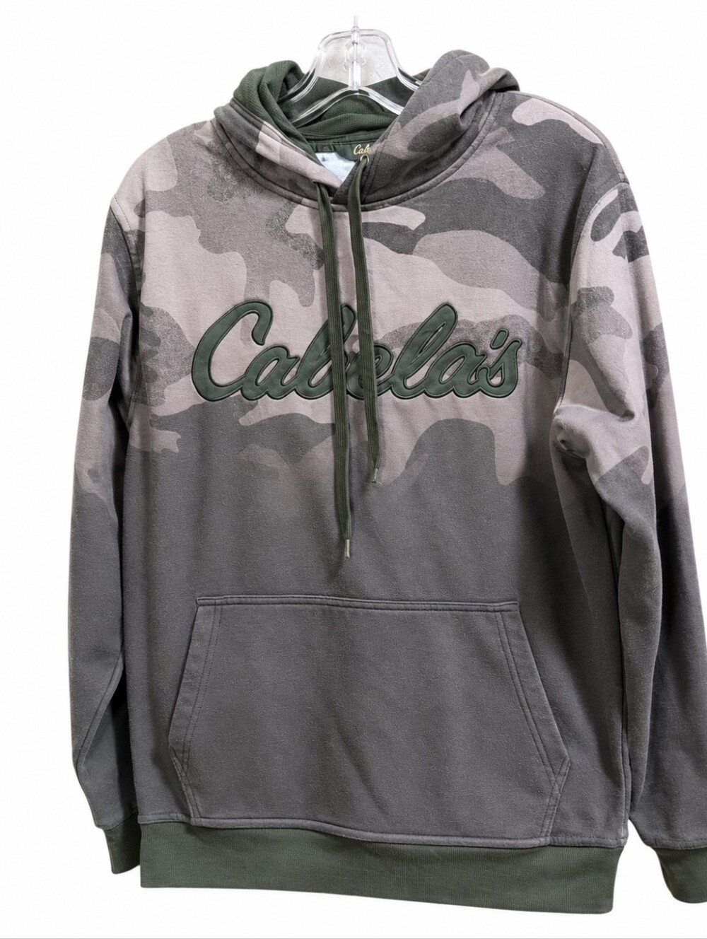 Cabela's Men's Small TrueTimber Camouflage Pullover Hoodie Gray Green Fleece